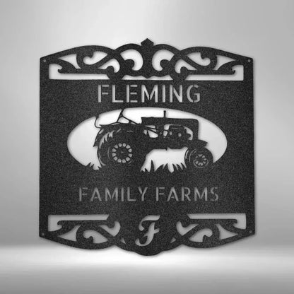 Personalized Classic Tractor Metal Art Sign