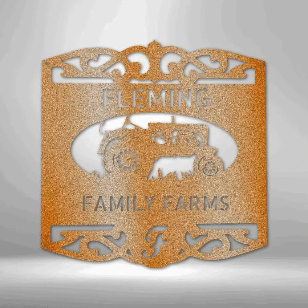 Personalized Classic Tractor Metal Art Sign
