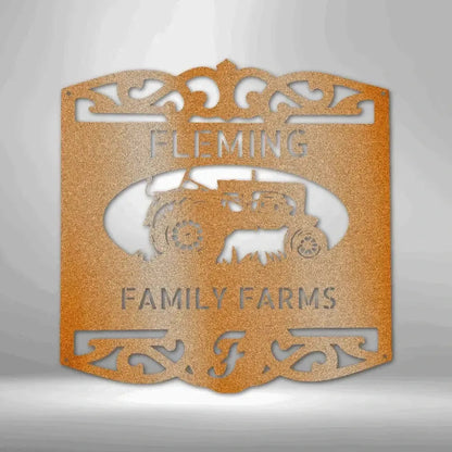 Personalized Classic Tractor Metal Art Sign