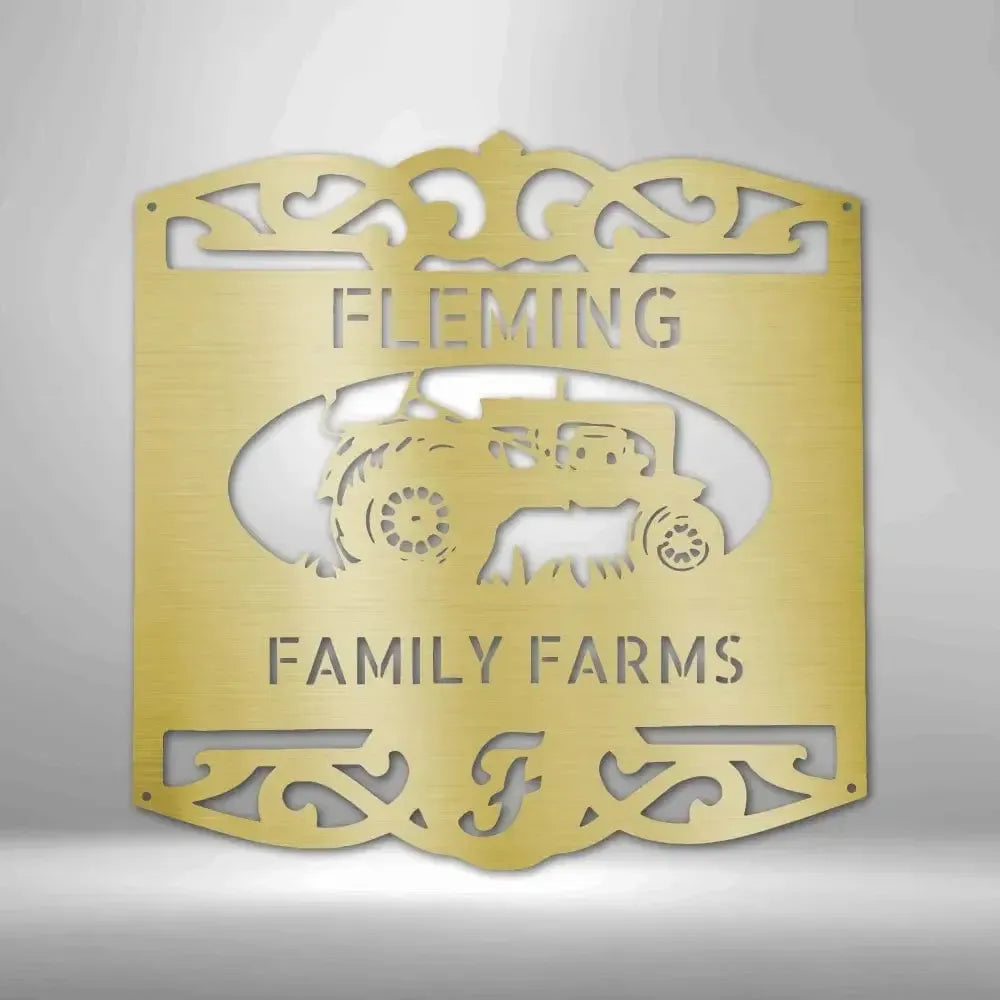 Personalized Classic Tractor Metal Art Sign