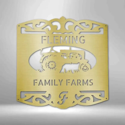 Personalized Classic Tractor Metal Art Sign