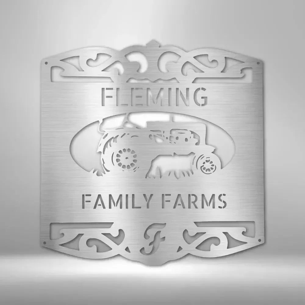 Personalized Classic Tractor Metal Art Sign