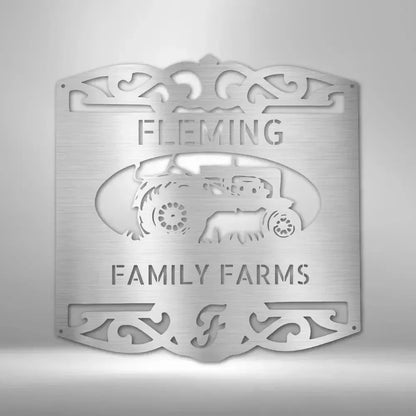 Personalized Classic Tractor Metal Art Sign
