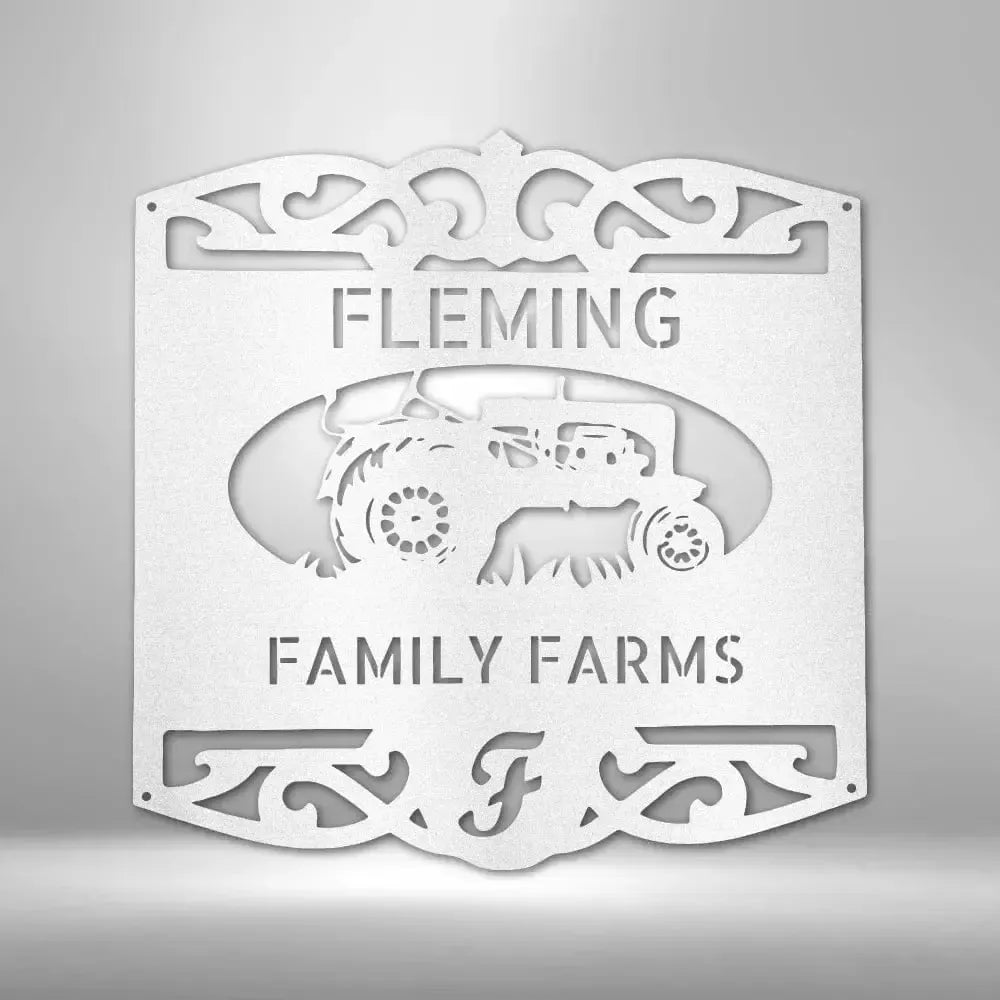 Personalized Classic Tractor Metal Art Sign