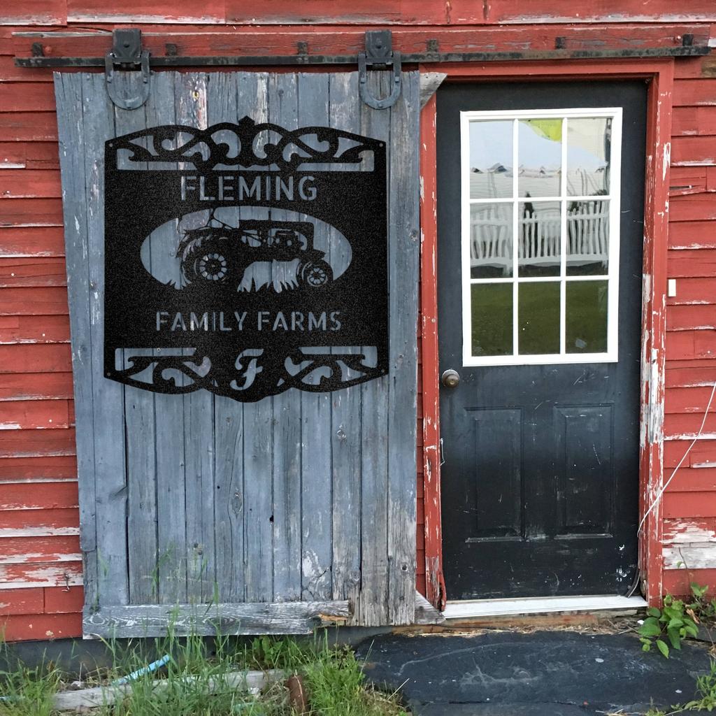 Personalized Classic Tractor Metal Art Sign
