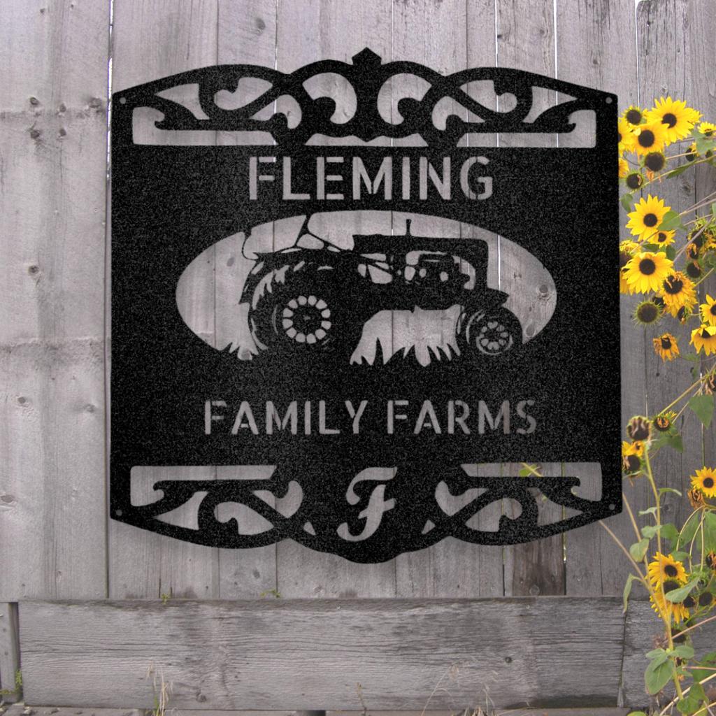 Personalized Classic Tractor Metal Art Sign