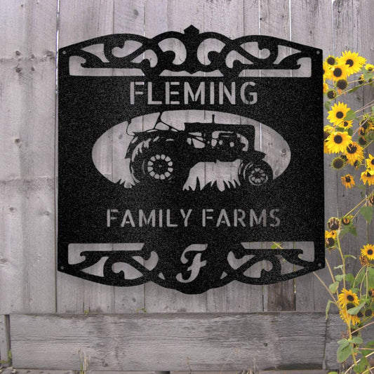 Personalized Classic Tractor Metal Art Sign