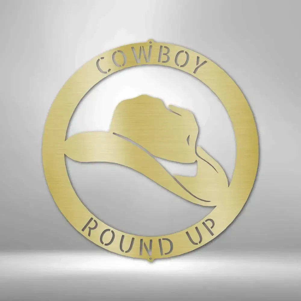 Personalized Cowboy Hat Metal Art Sign