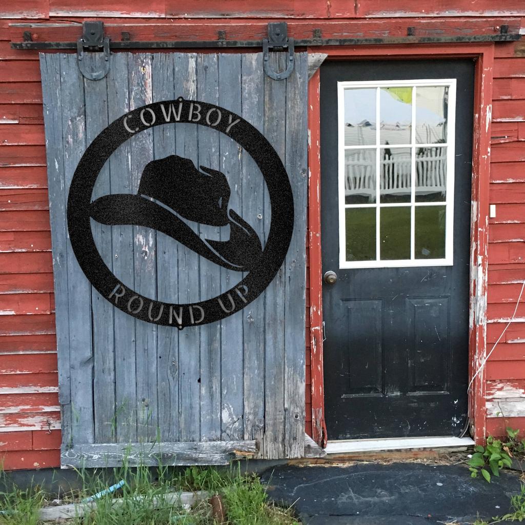 Personalized Cowboy Hat Metal Art Sign