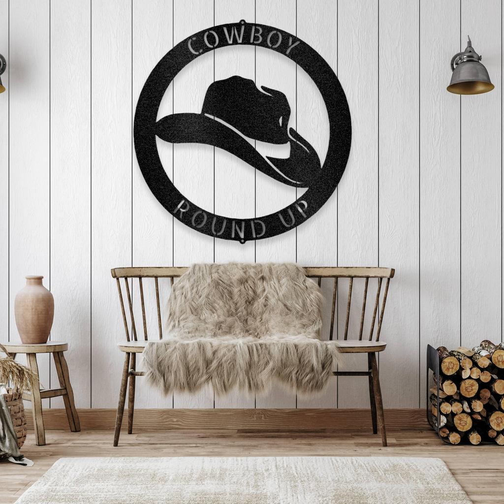Personalized Cowboy Hat Metal Art Sign