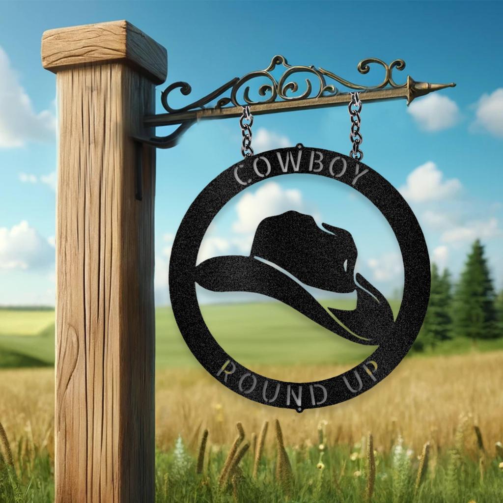 Personalized Cowboy Hat Metal Art Sign