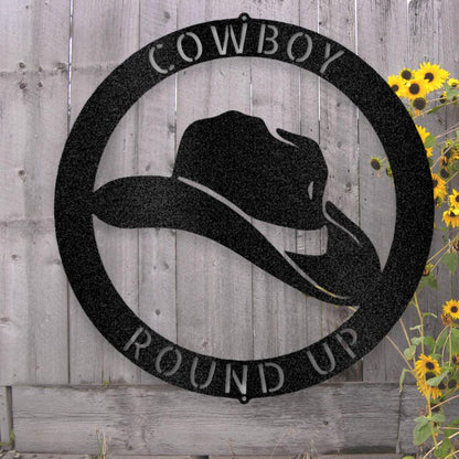 Personalized Cowboy Hat Metal Art Sign
