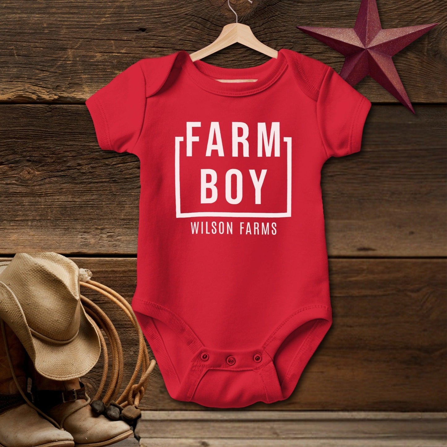 Personalized Farm Boy Bodysuit (Baby)