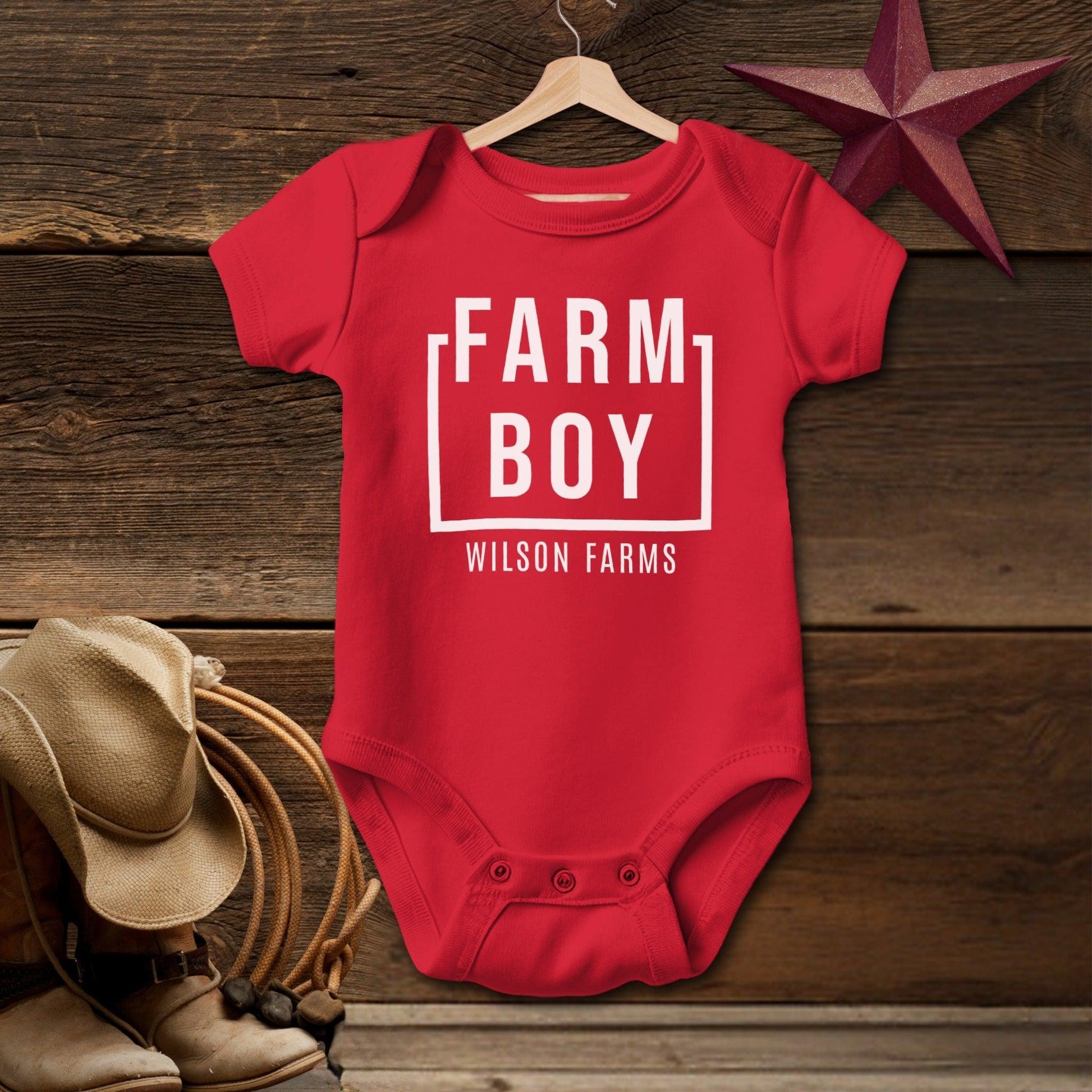 Personalized Farm Boy Bodysuit (Baby)