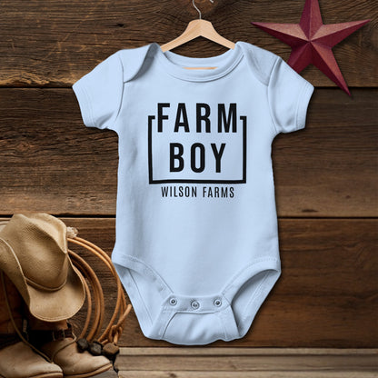 Personalized Farm Boy Bodysuit (Baby)