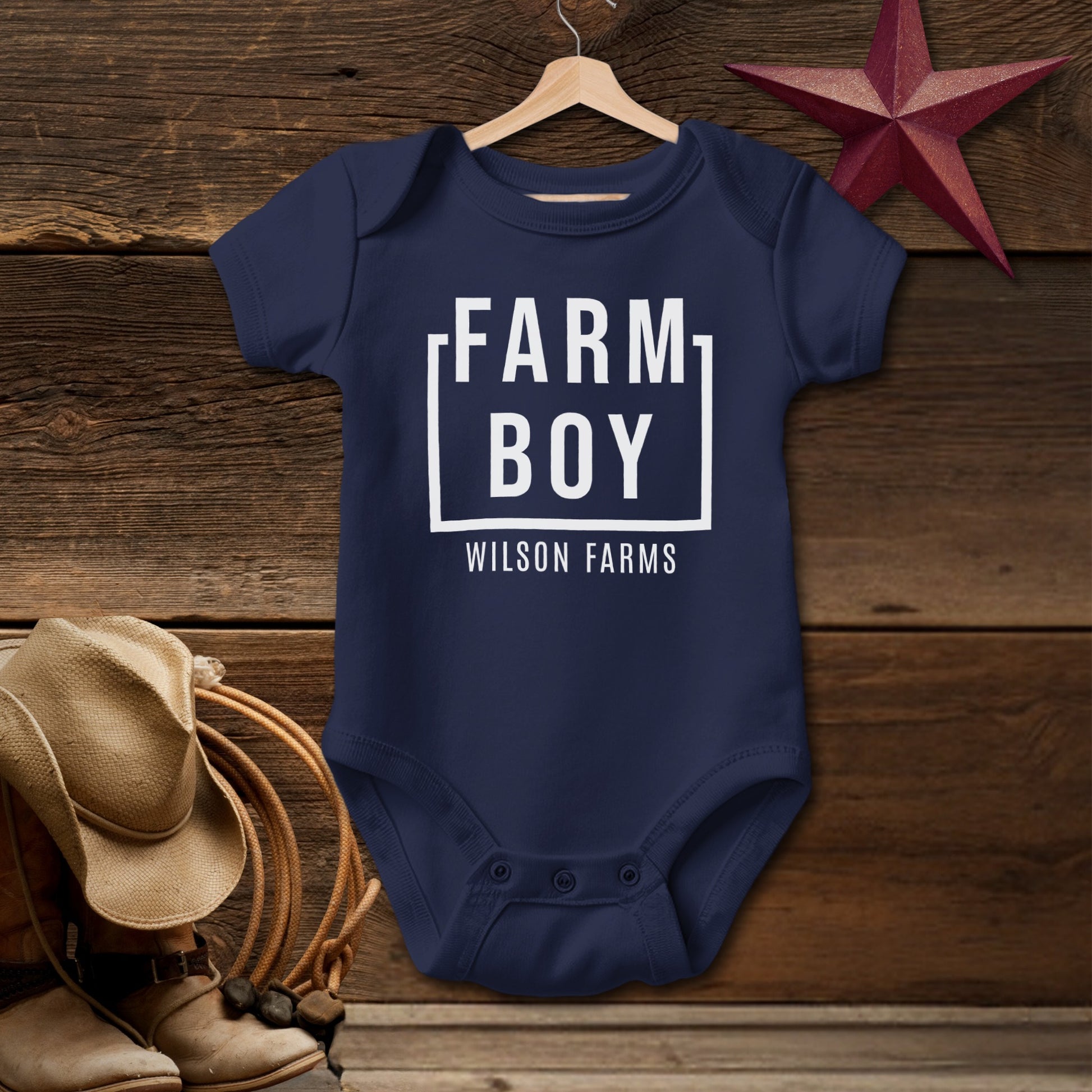 Personalized Farm Boy Bodysuit (Baby)