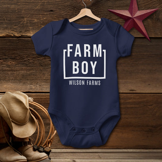 Personalized Farm Boy Bodysuit (Baby)