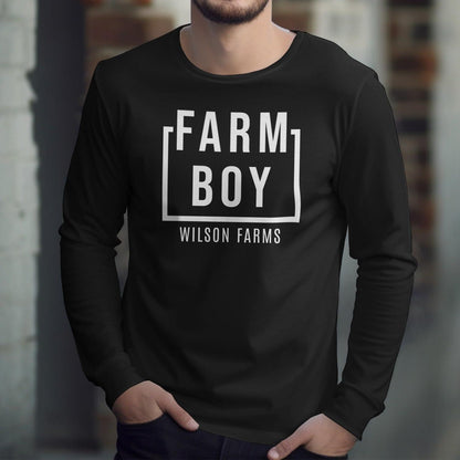 Personalized Farm Boy Long Sleeve Tee