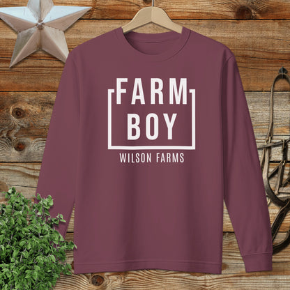 Personalized Farm Boy Long Sleeve Tee