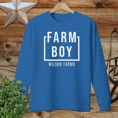 Personalized Farm Boy Long Sleeve Tee