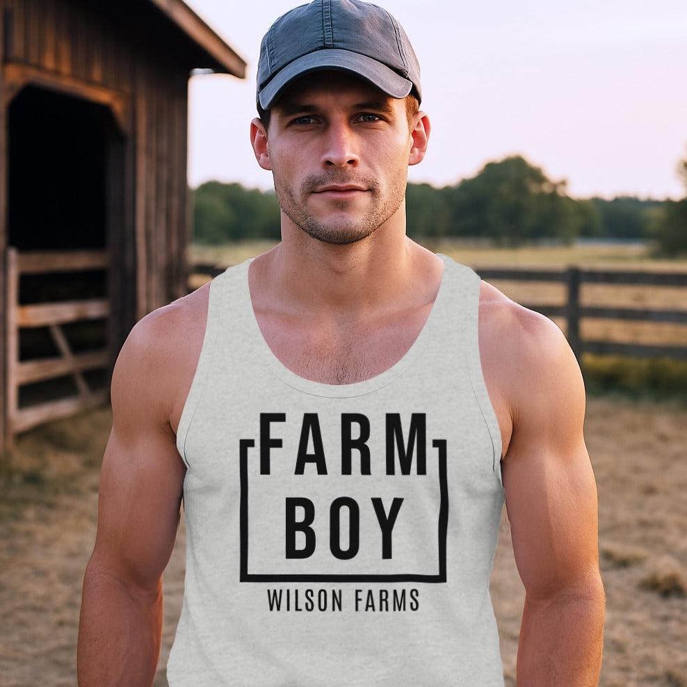 Personalized Farm Boy Tank Top