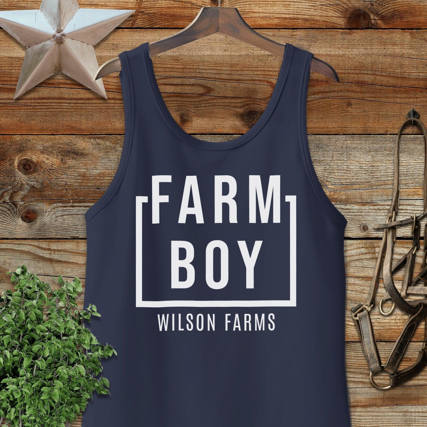 Personalized Farm Boy Tank Top