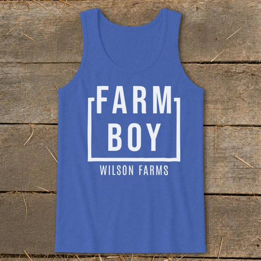 Personalized Farm Boy Tank Top - Royal