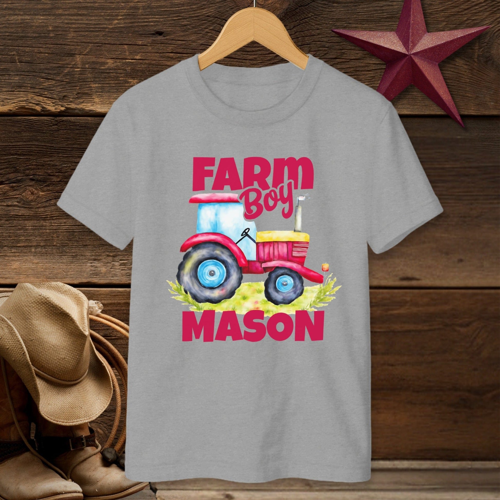 Personalized Farm Boy Tractor T-Shirt (Youth)