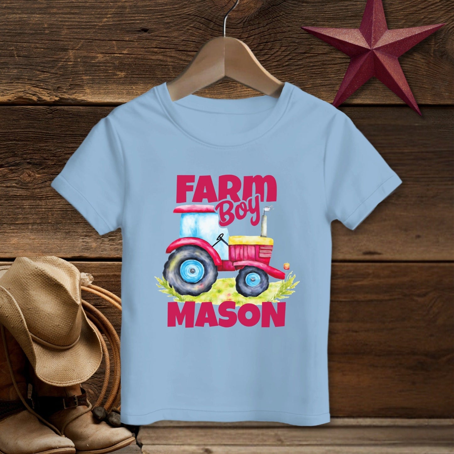 Personalized Farm Boy Tractor T-shirt (Toddler)