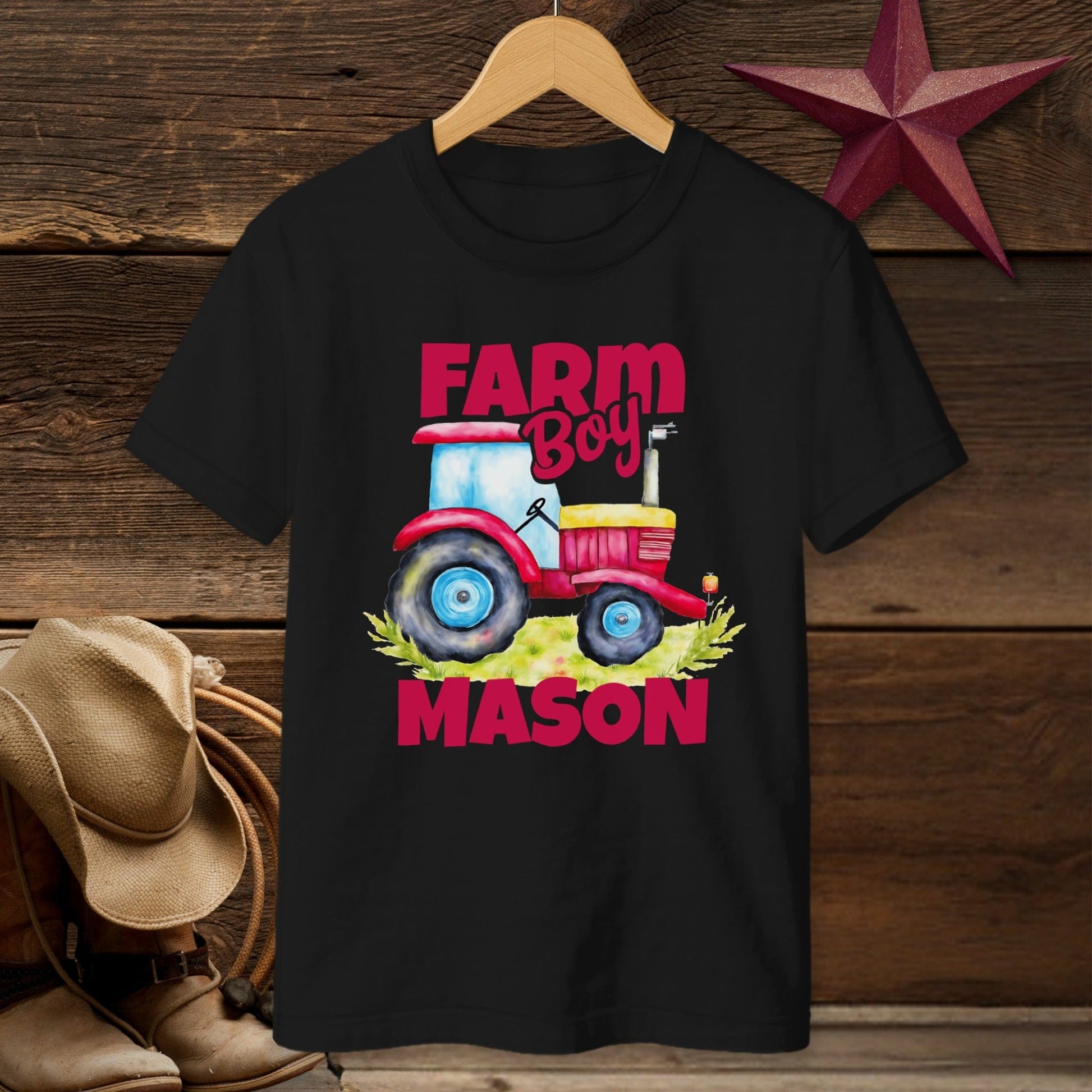 Personalized Farm Boy Tractor T-shirt (Youth)