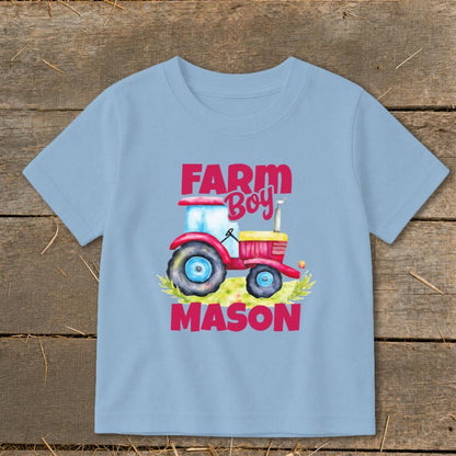 Personalized Farm Boy Tractor Toddler Tee