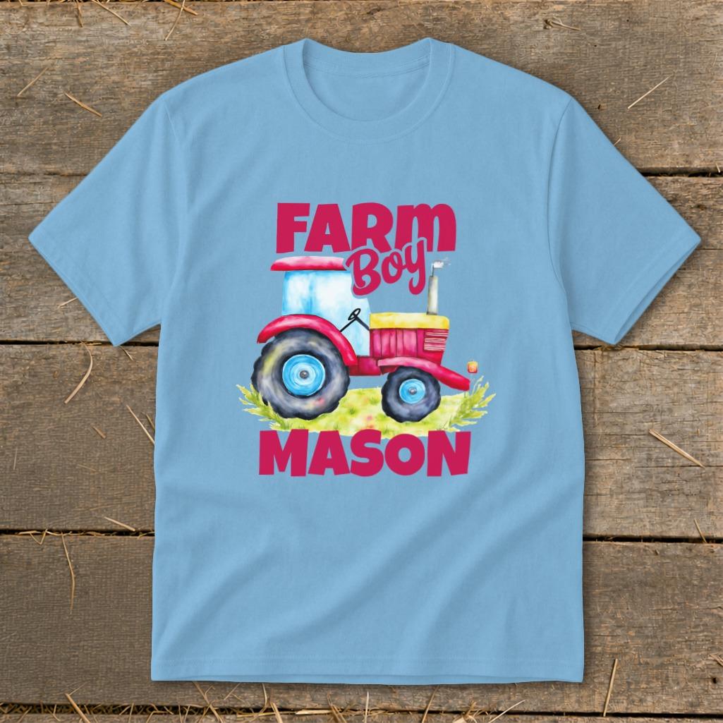 Personalized Farm Boy Tractor Youth Tee