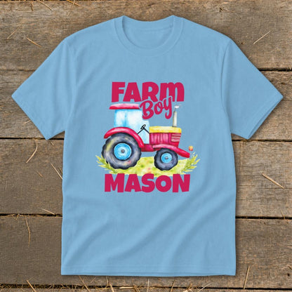 Personalized Farm Boy Tractor Youth Tee