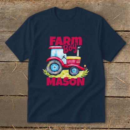 Personalized Farm Boy Tractor Youth Tee
