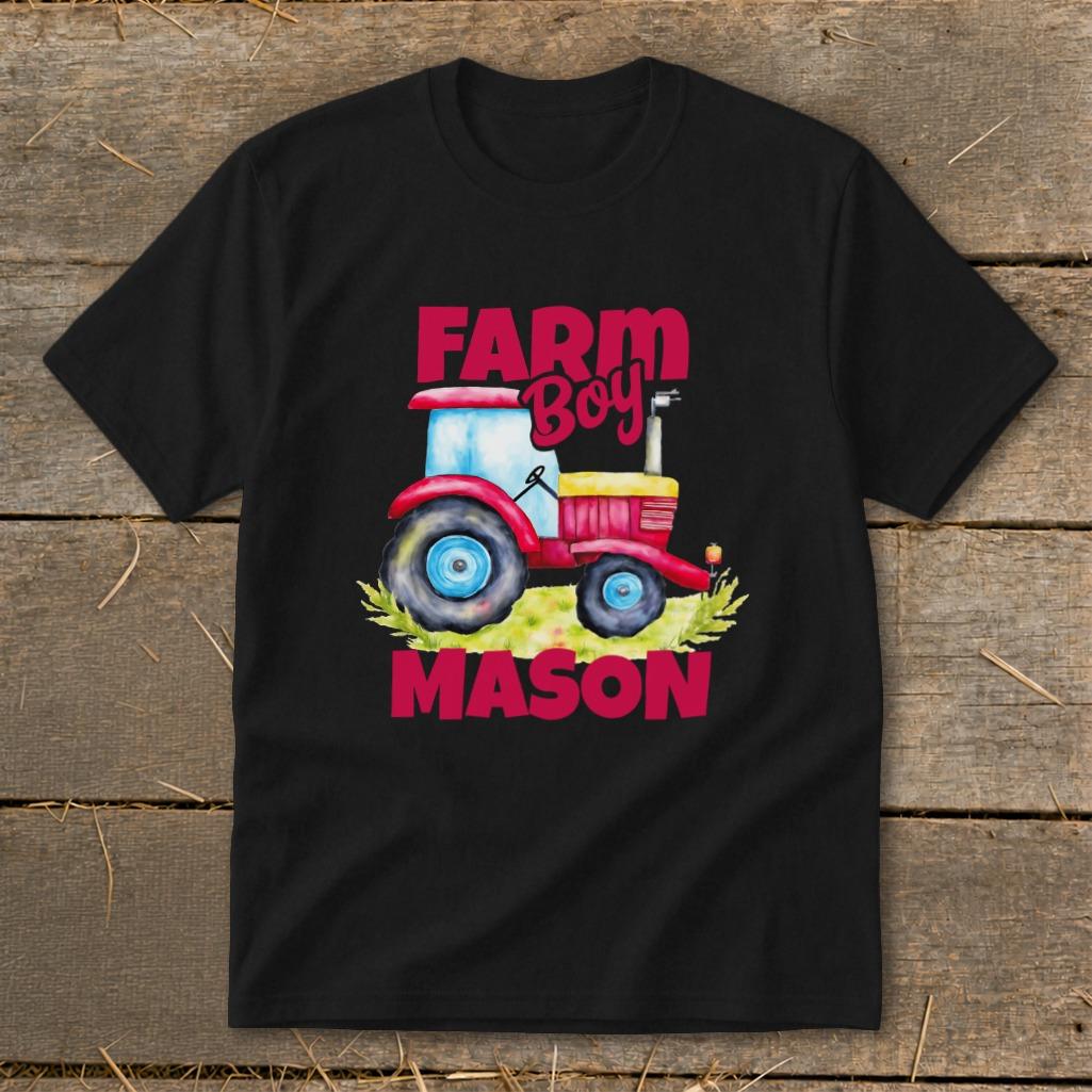Personalized Farm Boy Tractor Youth Tee