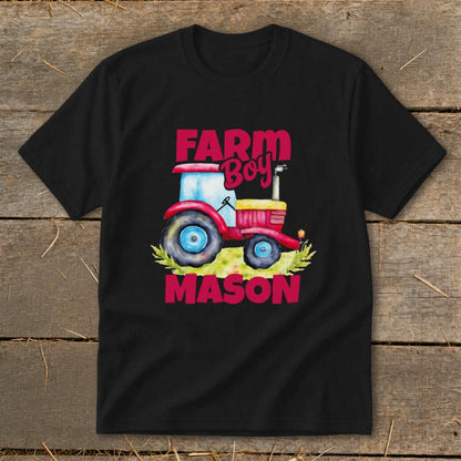 Personalized Farm Boy Tractor Youth Tee