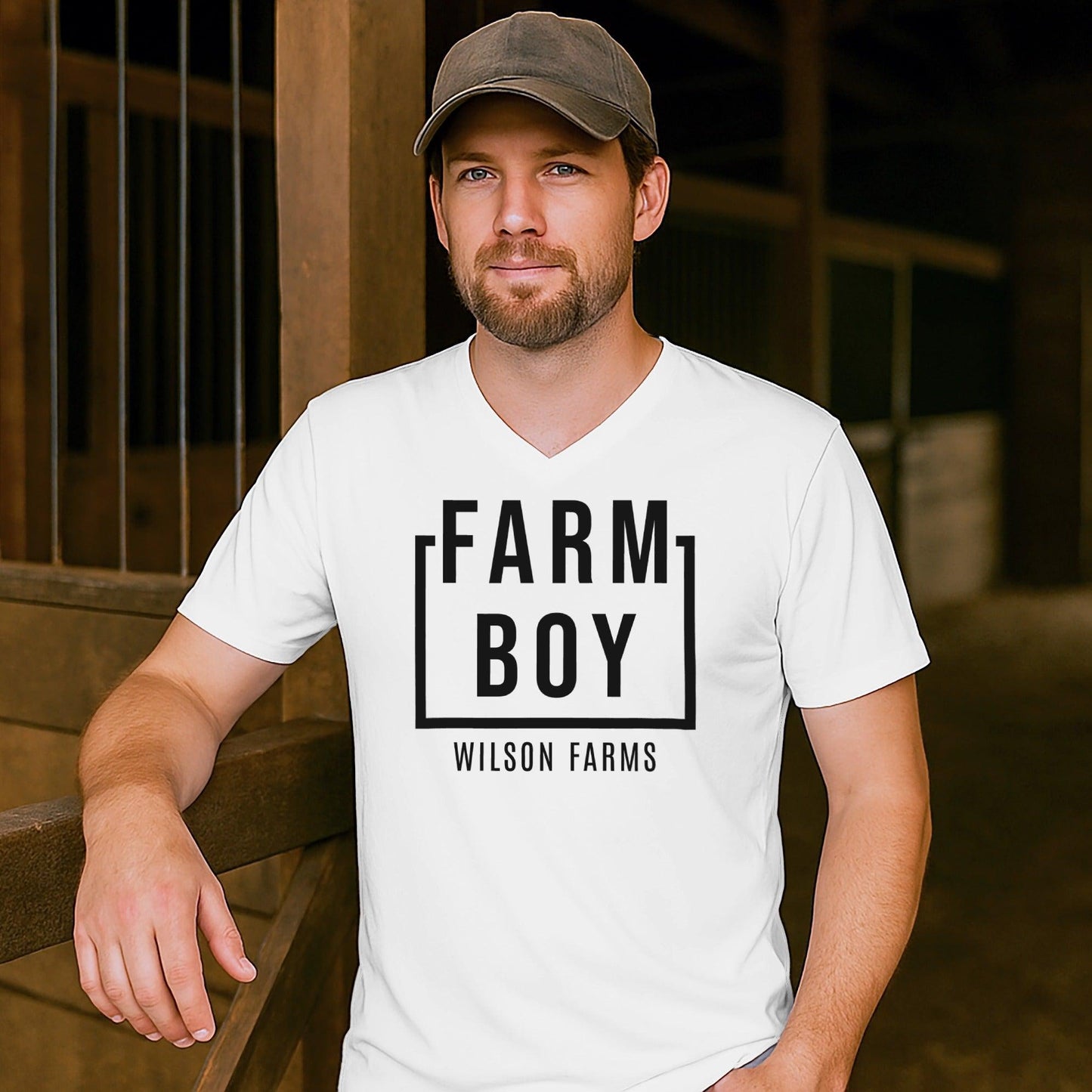 Personalized Farm Boy V-neck
