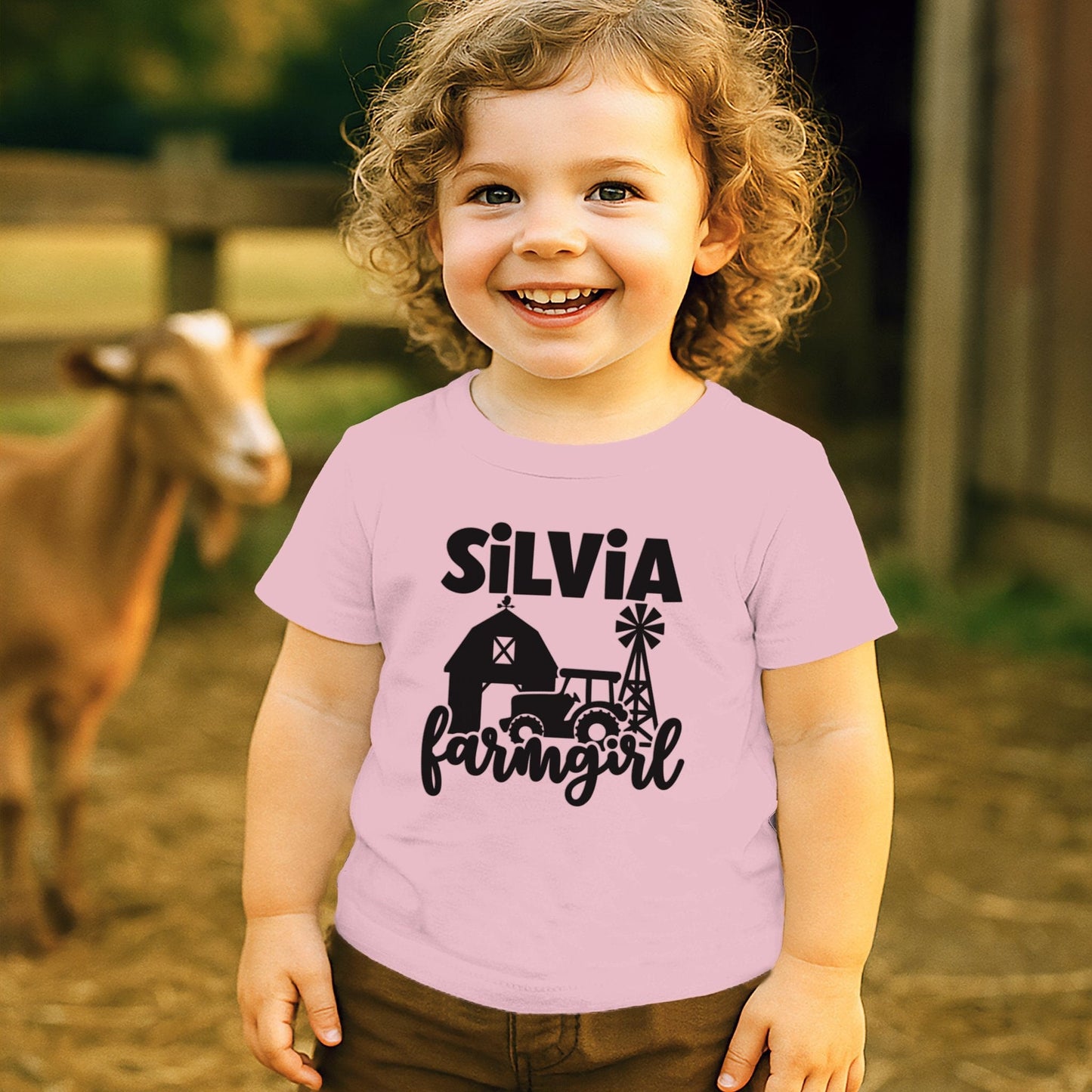 Personalized Farm Girl T-shirt (Toddler)