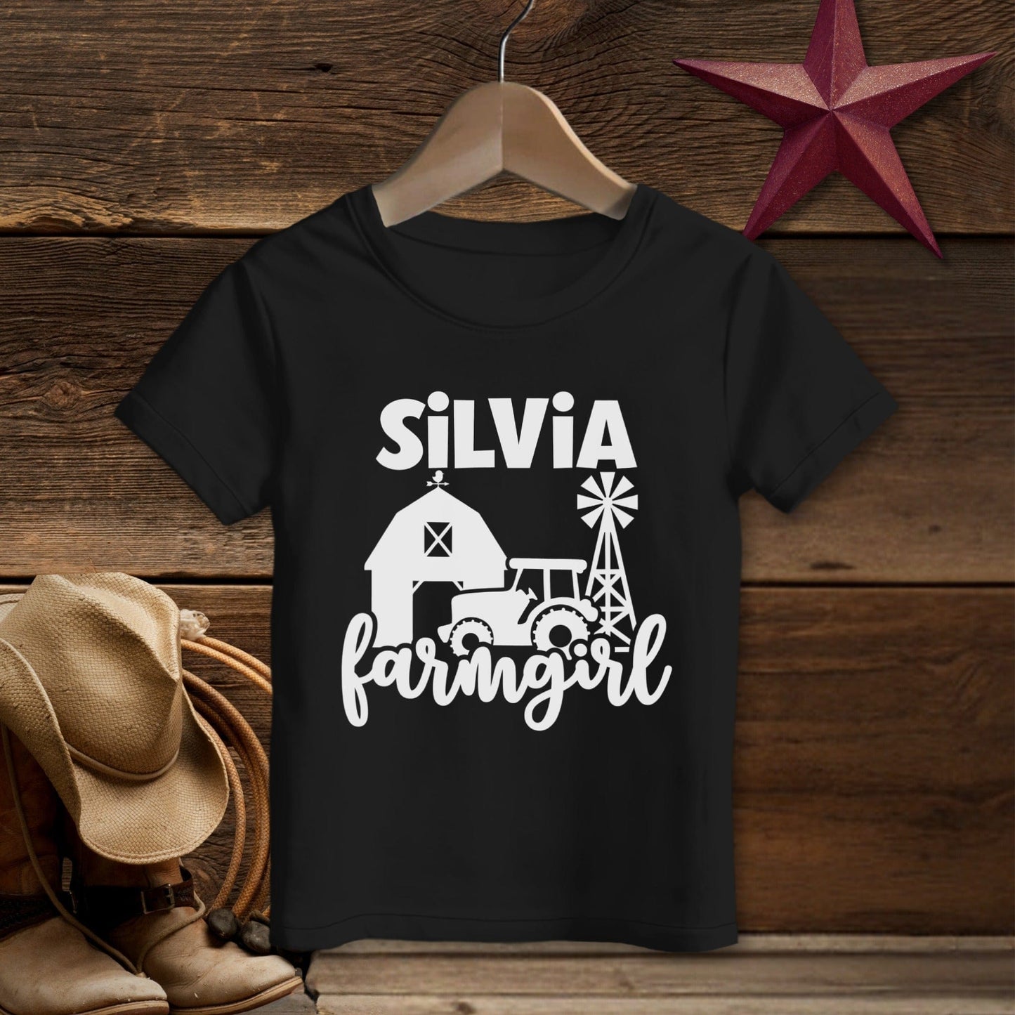 Personalized Farm Girl T-shirt (Toddler)