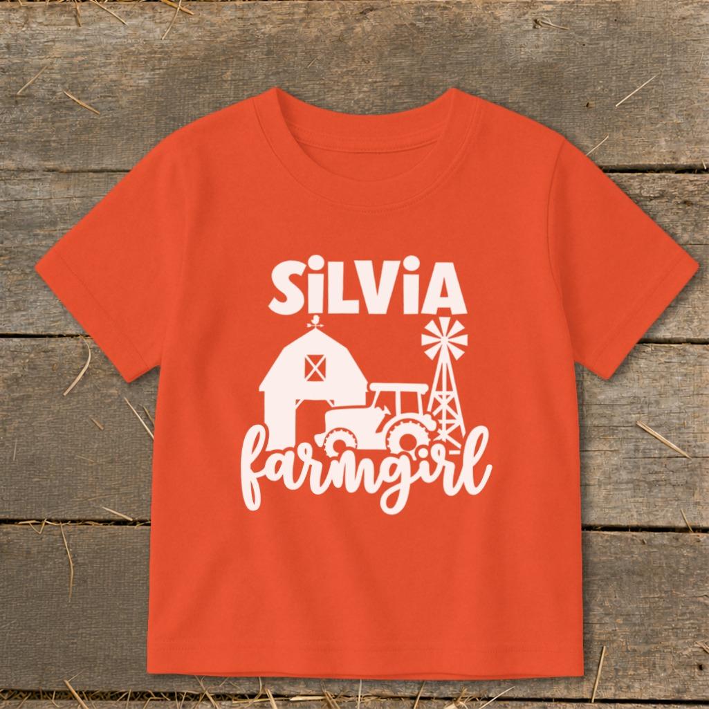 Personalized Farm Girl Toddler Tee