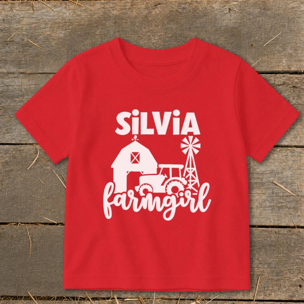 Personalized Farm Girl Toddler Tee