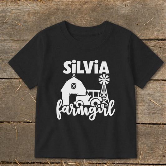 Personalized Farm Girl Toddler Tee