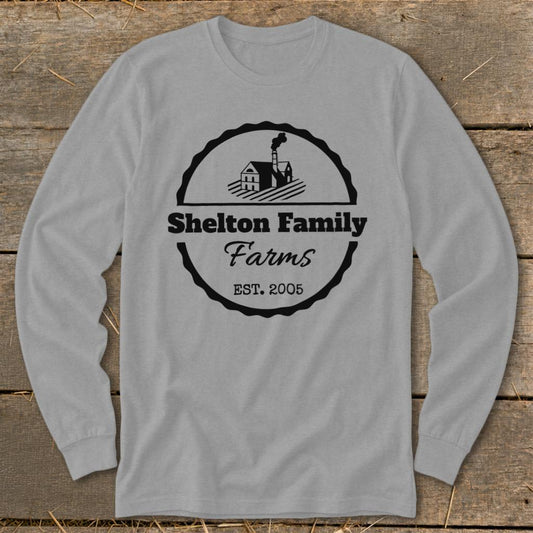 Personalized Farm Long Sleeve Tee - Sport Grey