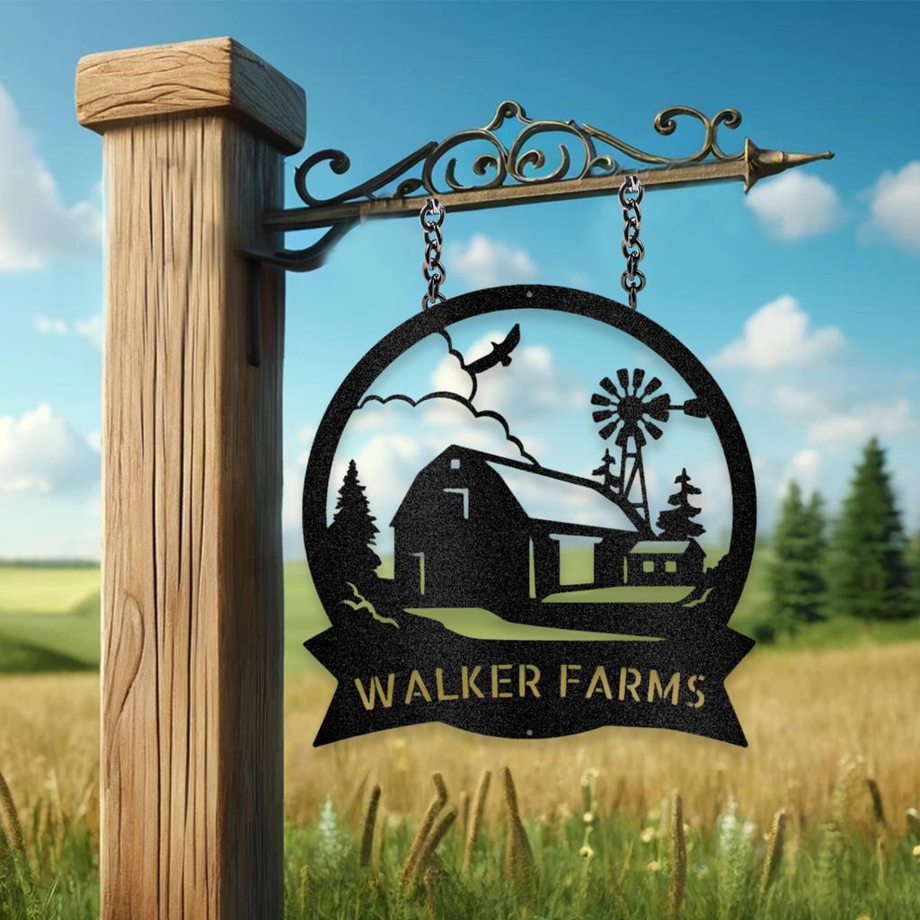 Personalized Farm Metal Art Sign