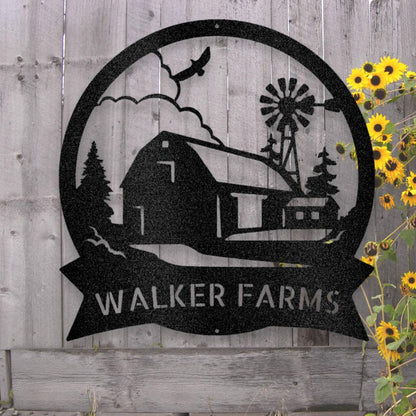Personalized Farm Metal Art Sign