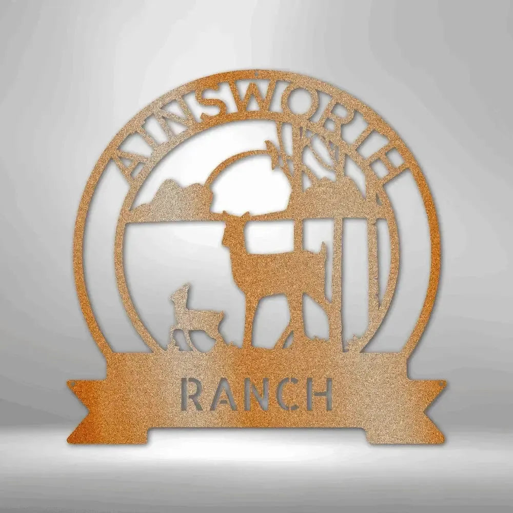 Personalized Farm Sun Set Metal Art Sign