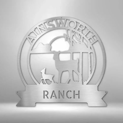 Personalized Farm Sun Set Metal Art Sign