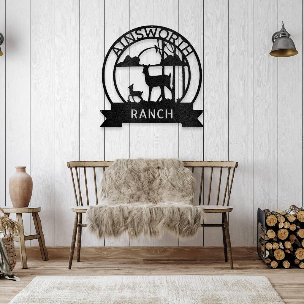 Personalized Farm Sun Set Metal Art Sign