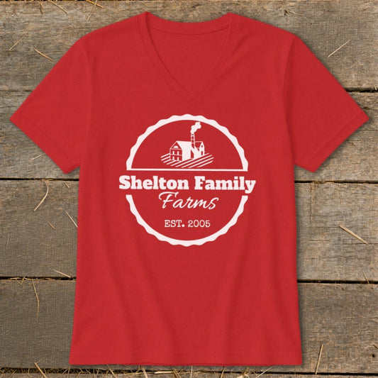 Personalized Farm V-neck - Red