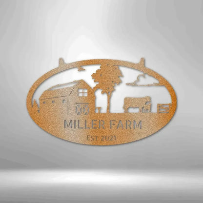 Personalized Farmstead Metal Art Sign